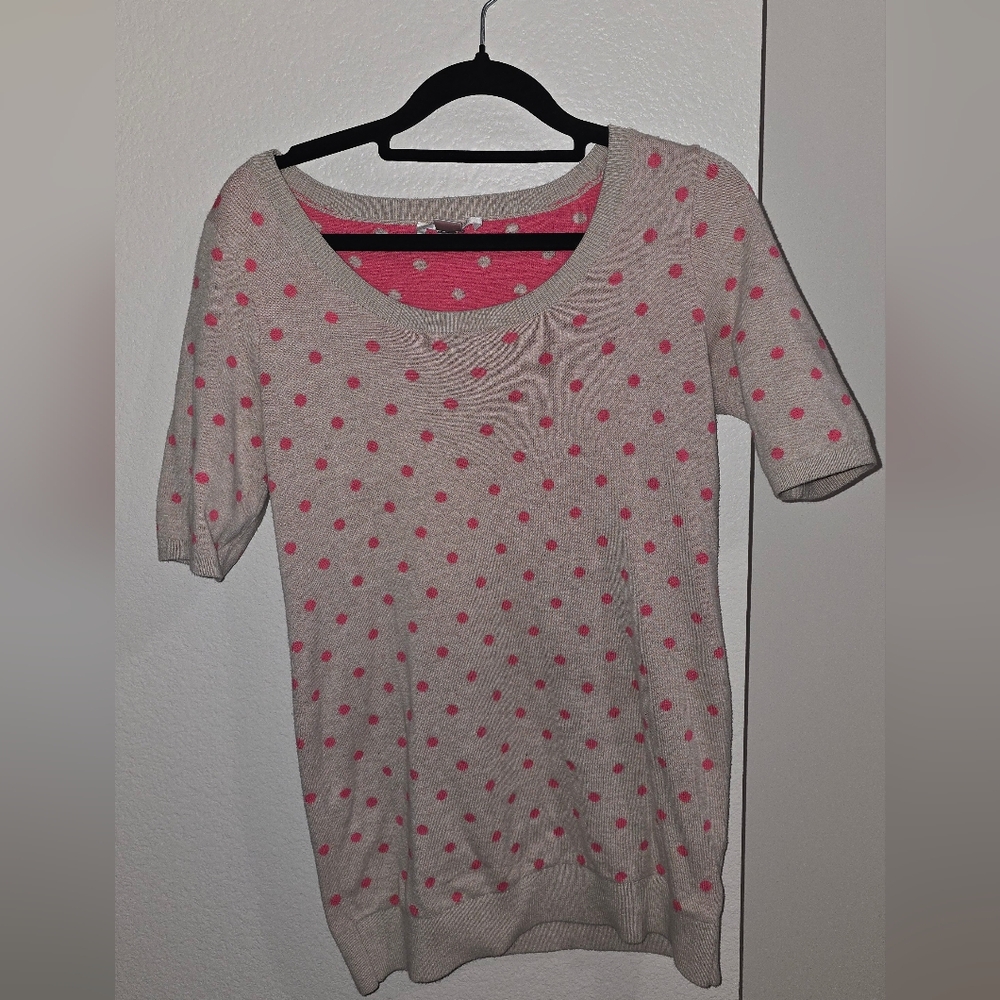 Pink Polka Dot Sweater Motherhood Maternity Size Small
